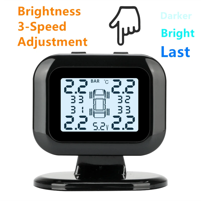 Автомобильный TPMS система контроля давления в шинах цифровой дисплей регулировка