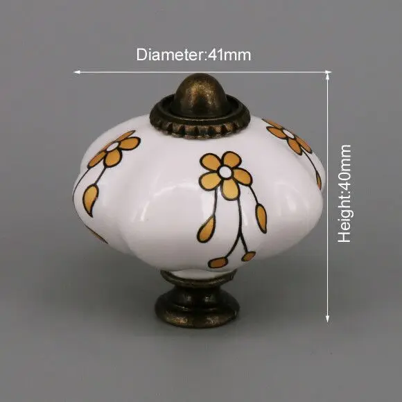 One Piece Vintage Ceramic Door Knobs for Cabinet Drawer, Closet Cupboard Wardrobe  furniture door  Pull Handle CHK031
