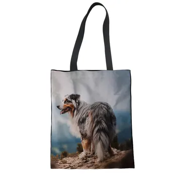 

New Arrival Australian Shepherd Dog Printed Women Handbag Casual Shoulder Bags Ladies Girls Female Tote Bags Dog Theme Drop Ship
