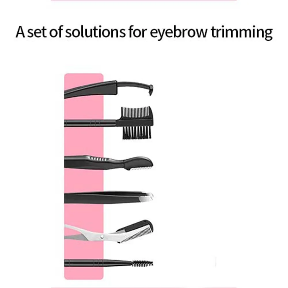 5pcEyebrow триммер черный розовый для бровей формовочный нож и ножницы комплект из двух предметов для женщин инструменты для красоты Инструменты для бритья инструменты для ухода за бровями набор