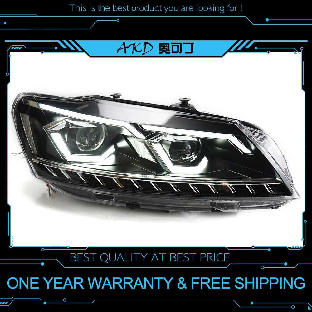 AKD тюнинг Автомобильная фара для Volkswagen Passat US verson 2011 светодиодные фары DRL ходовые