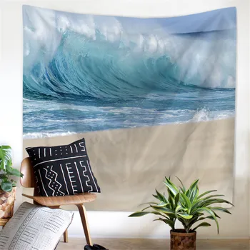

Home Decor Cartoon Sea Waves Art Hanging Wall Hippie Tapestry Beach Throw Towel Yoga Rug Crafts