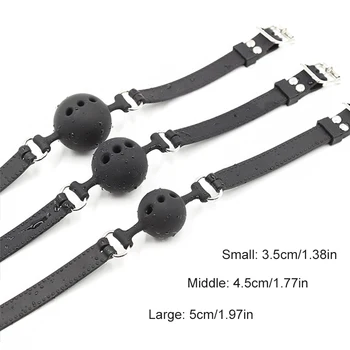 3 Sizes Soft Safety Silicone Open Mouth Gag Ball Bdsm Bondage Slave Ball Gag Erotic Sex Toys For Woman Couples Adult Sex Games 2