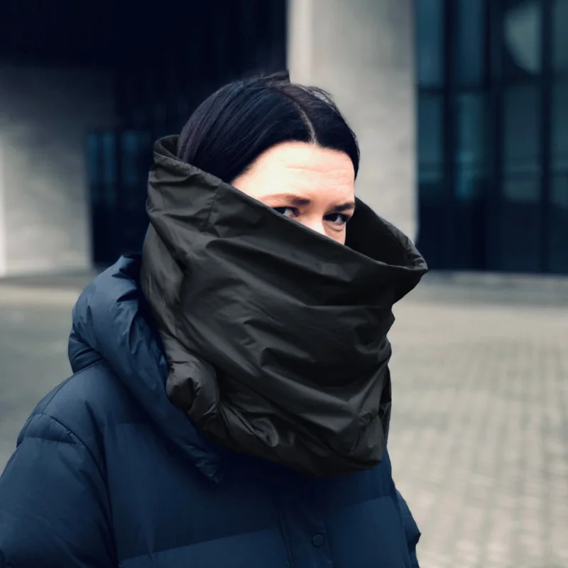 Puffer Infinity Scarf With Leather Yellow Faux Fur Scarf Jayley