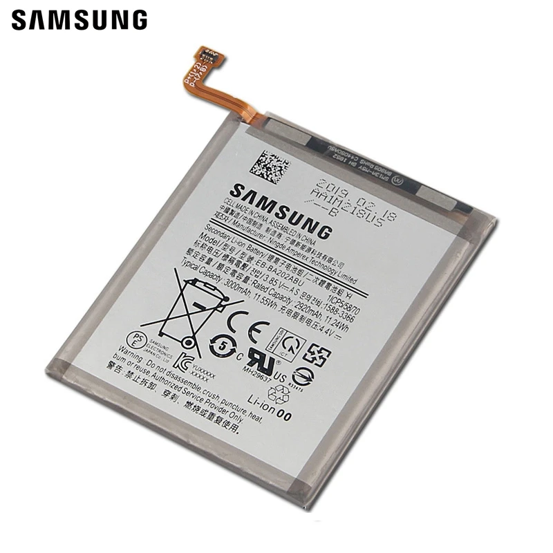 Samsung Original Replacement Battery EB-BA202ABU For Galaxy A20 A20e Authentic Phone Battery 3000mAh