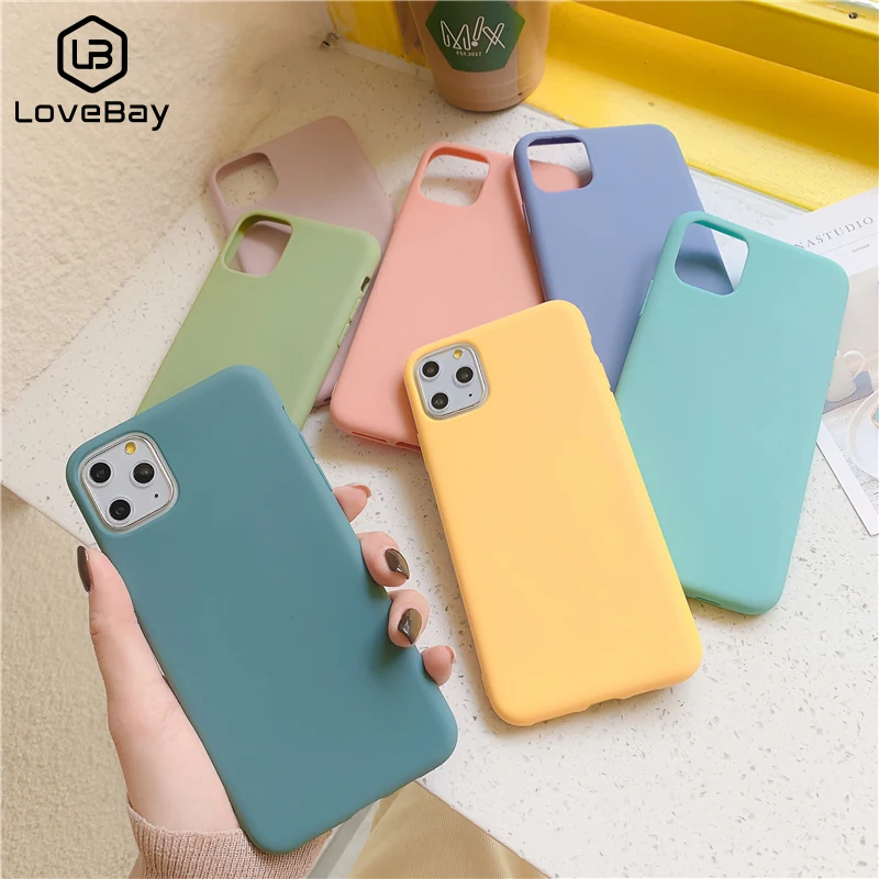 Lovebay силиконовый чехол ярких цветов для iPhone XS 11 Pro MAX XR X Max простой телефона s 7 6 6S 8