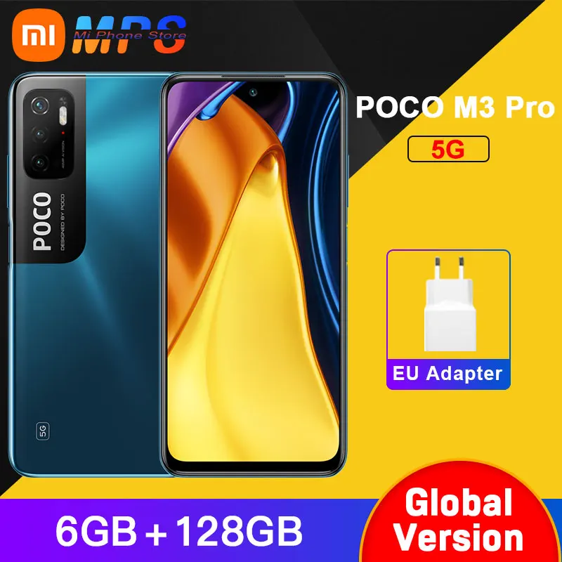 RU версия POCO M3 Pro 5G 6 ГБ 128 NFC Dimensity 700 90 Гц 5 &quotFHD + DotDisplay 5000 мАч 48MP Тройная камера |
