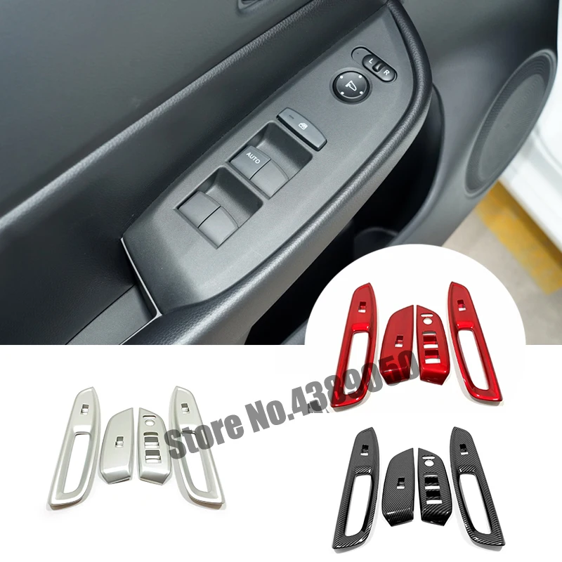 

For Honda Fit Jazz 2020 2021 Accessories ABS Carbon fiber Door Window glass Lift Control Switch Panel Cover Trim LHD Car Styling