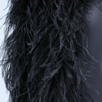 

6 Ply Real Ostrich Feather Boa Fluffy Clothing Shawl Decoration Accessory 2 Meters for Wedding Party Cosplay Craft Plumes