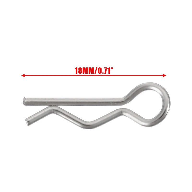 100pcs/set 18*1mm Metal Body Shell Clips Buckles For 1/16 RC Remote Control Car Parts Accessories