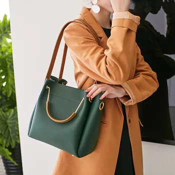 

Bag Women's 2020 New Style WOMEN'S Bag Handbag Bag Simple Shoulder Bag Bucket Shoulder Bag Large