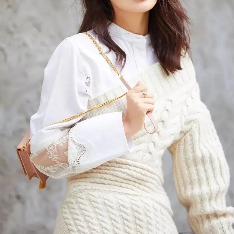 

Knitting Pullover Tops Female Irregular Off Shoulder Long Sleeve Asymmetrical Sweater Women 2019 Spring Fashion