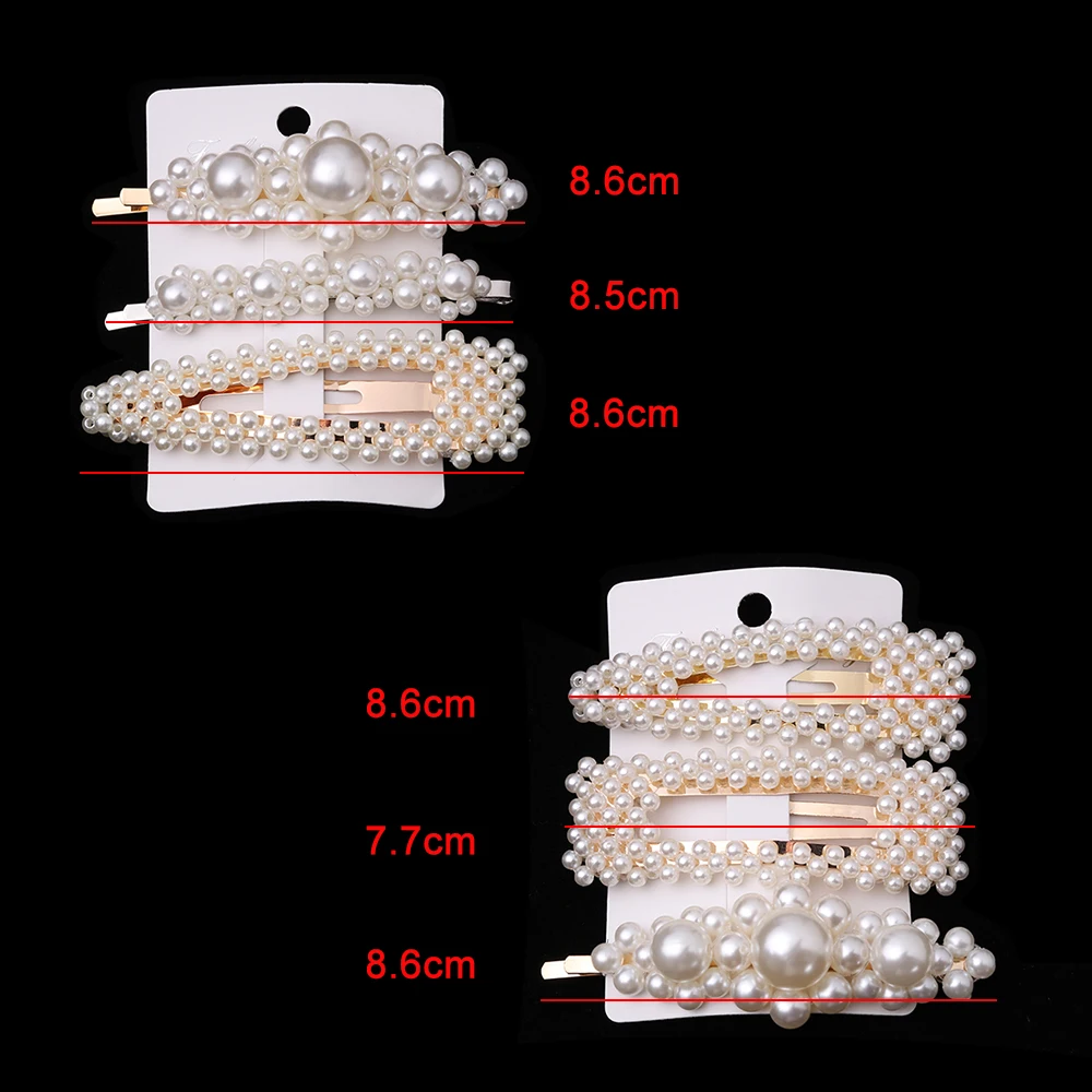 3 шт./компл. искусственный жемчуг Декор Заколки корейский стиль металлического сплава заколки геометрический Заколки для волос Роскошные нерегулярные Средства для укладки волос