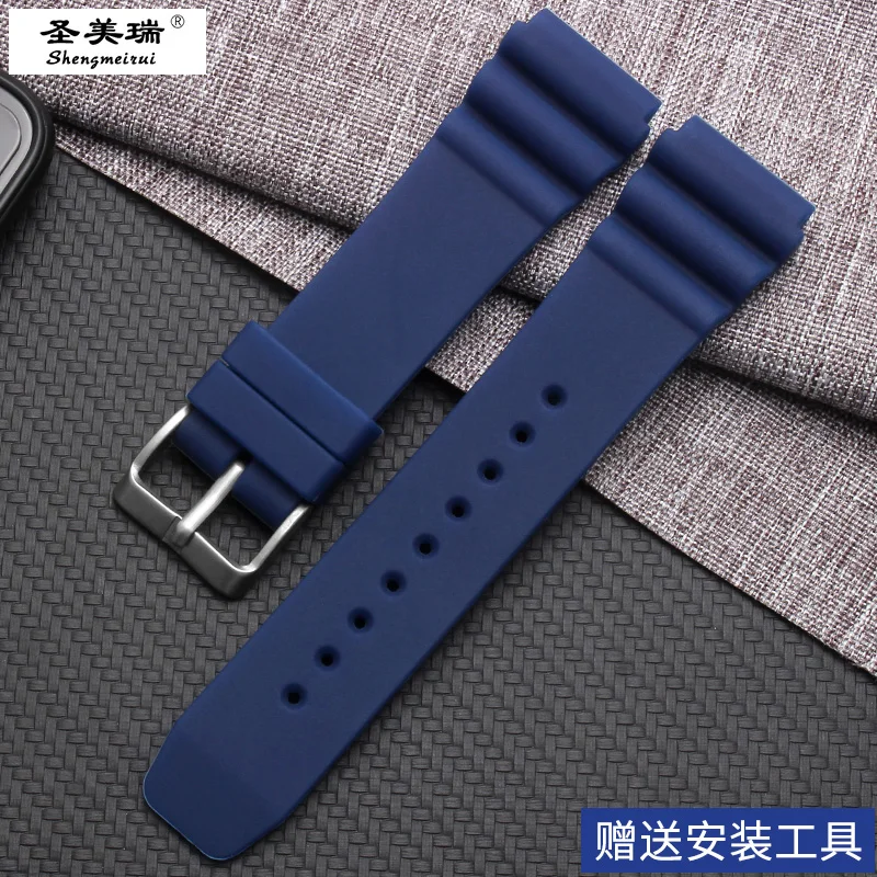 HUXIE для Seiko ProPex силиконовый ремешок для дайвинга мужские и женские часы с аксессуарами 22 мм цветной резиновый ремешок - Цвет ремешка: blue