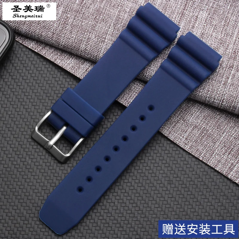blue HUXIE для Seiko ProPex силиконовый ремешок для дайвинга мужские и женские часы с аксессуарами 22 мм цветной резиновый ремешок - Цвет ремешка: blue