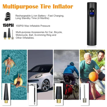 

Portable Air Compressor Mini Air Inflator Handheld Tire Pump Cordless Electric Air Pump for Ball Bicycle and Car Tire 2000mAh