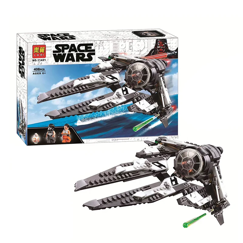 408pcs New Lepining Star Wars Resistance Black Ace TIE Interceptor 75242 Building Block Toy Children for Gift 11421 | Игрушки и хобби