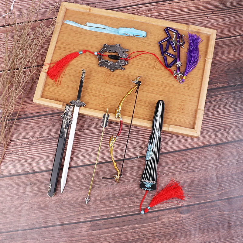 

The Founder of Diabolism Mo Dao Zu Shi Keychain Flute Whip Weapon Model Key Chains Collection Sword with Sheath Jewelry