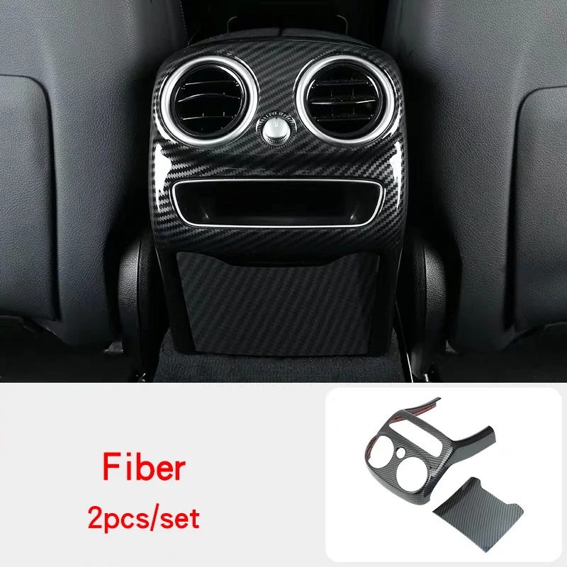 Кондиционер рамка Крышка для mercedes w205 amg Mercedes c Класс аксессуары w205 внутренняя отделка mercedes benz w205 Карбон - Название цвета: Fiber  2pcs