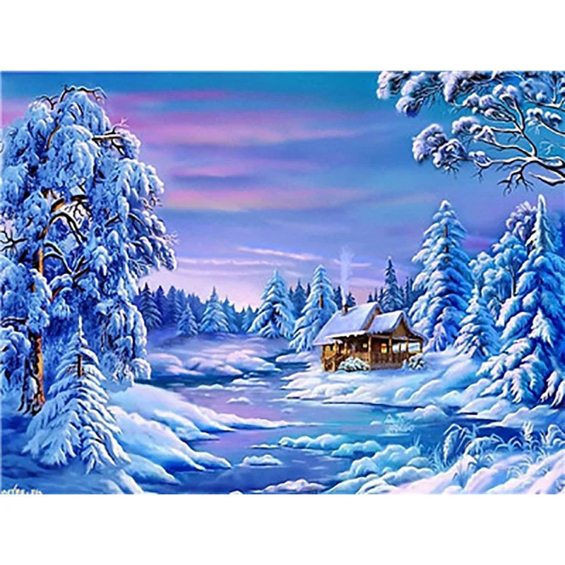 painting by number12 Зимние scenepainting по номерам краски по номеру для взрослых DIY Раскраска по номерам картина маслом пронумерованные номер картины - Цвет: painting by number12