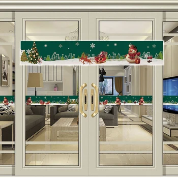 

500x10cm Diy Glass Window Stickers Santa Tree Christmas White Snowflakes Pendant Wall Window Glass Sticker Christmas Decoration