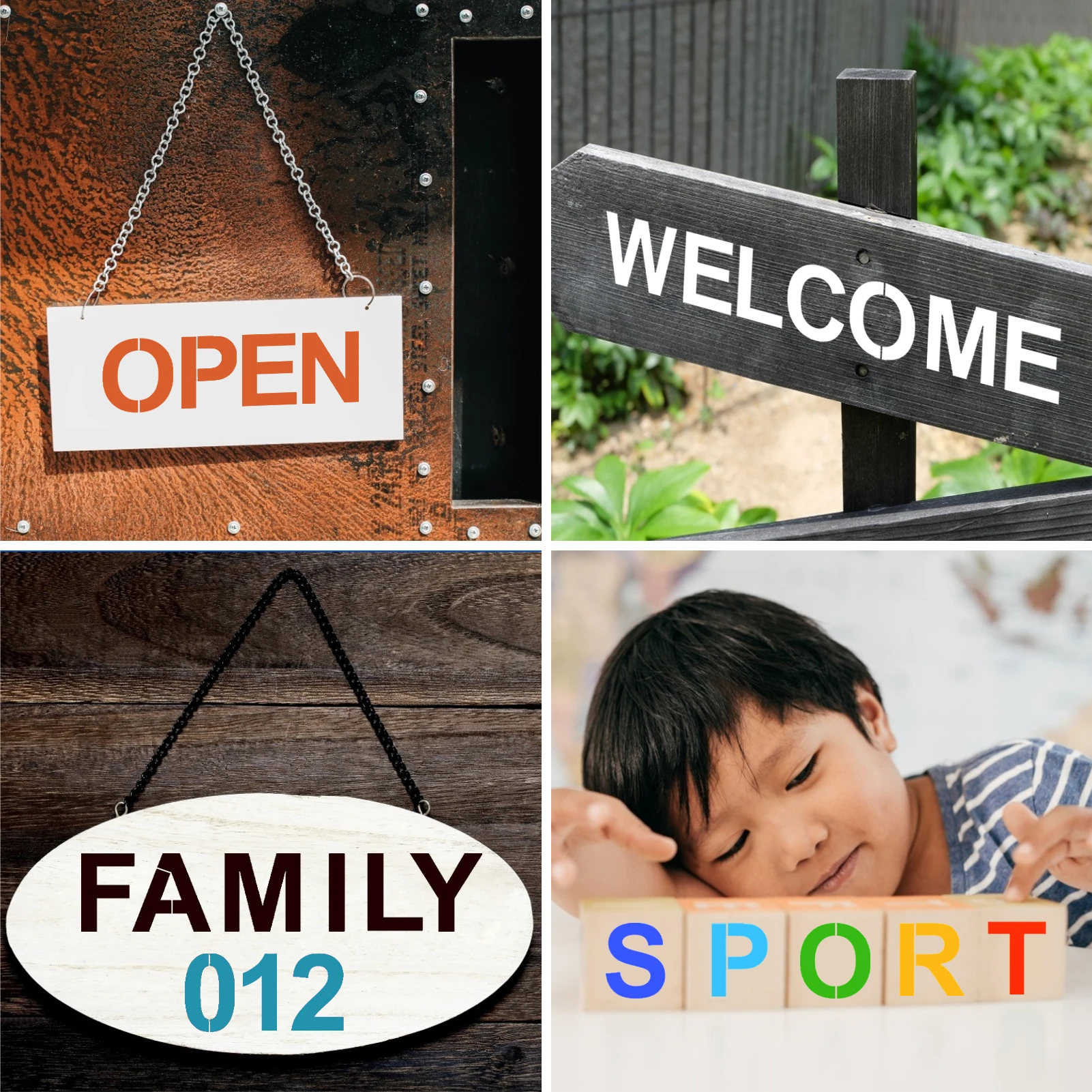 62pcs Letter and Number Stencils Reusable Washable Alphabet Stencils Environment-friendly PET Art Craft Templates for Painting