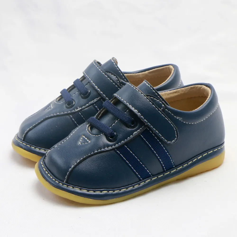 MERABLLE/повседневная кожаная обувь для мальчиков; новые спортивные детские кроссовки для мальчиков; сезон весна-осень; обувь для бега для детей со звуком - Цвет: Синий