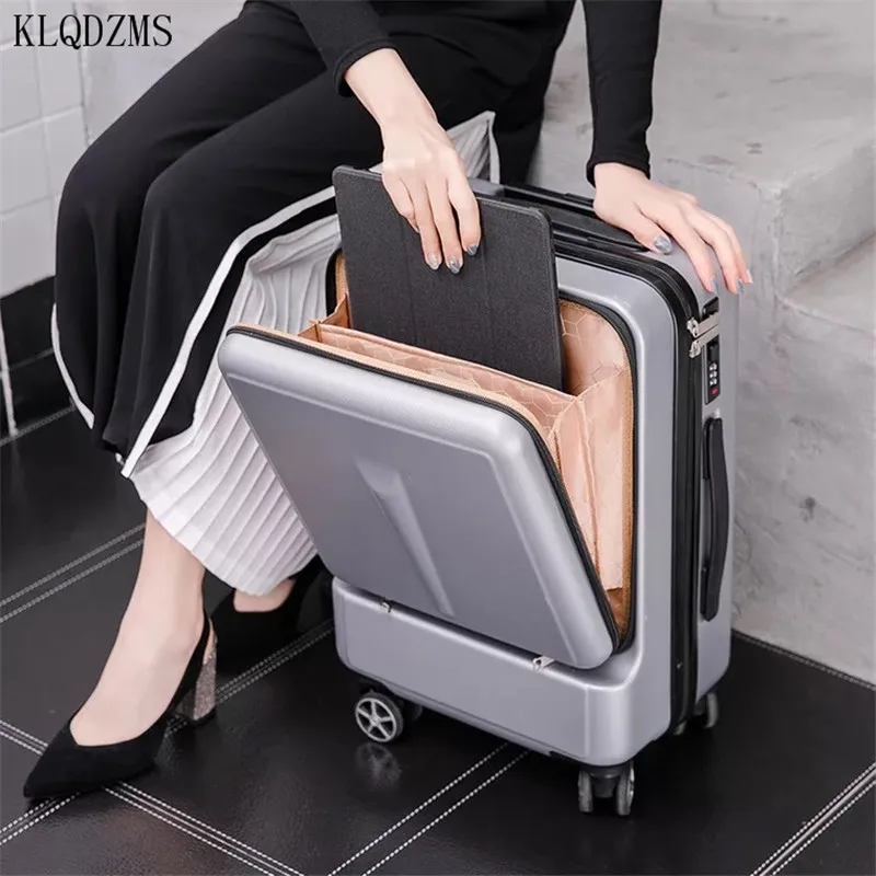 

KLQDZMS 20’’24 Inch ABS Spinner Rolling Travel Luggage Fashionable Cabin Rolling Luggage For Women And Men