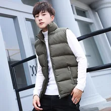 Осенний и зимний жилет мужской теплый пуховый хлопковый жилет мужской корейский стиль модный большой размер толстый Повседневный