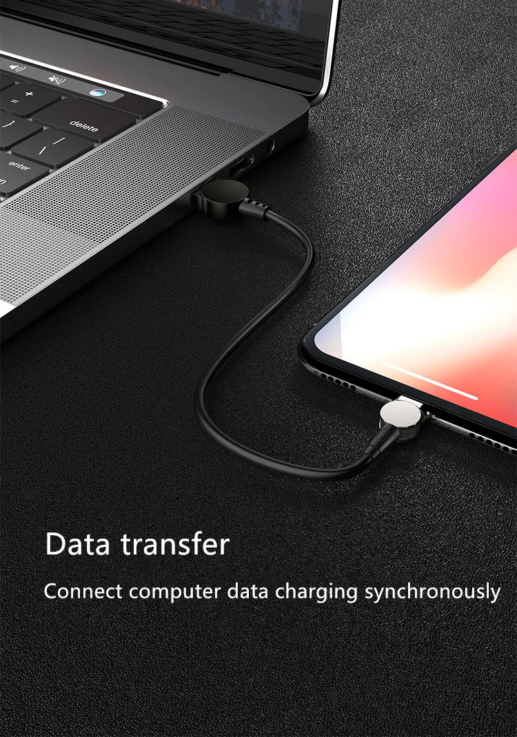 USB Magnetic Charger Cable Set Type C Cell Phone Charging Cable 2 in 1 Rotatable Cable For iPhone 11 X Fast Charging Micro USB