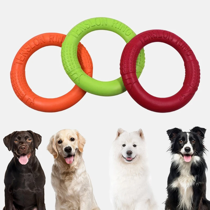 Portátil mordedores de juguete para perros discos voladores perro juguetes interactivos anillo de formación al aire libre para la pequeña mascota grande perro movimiento productos de herramientas