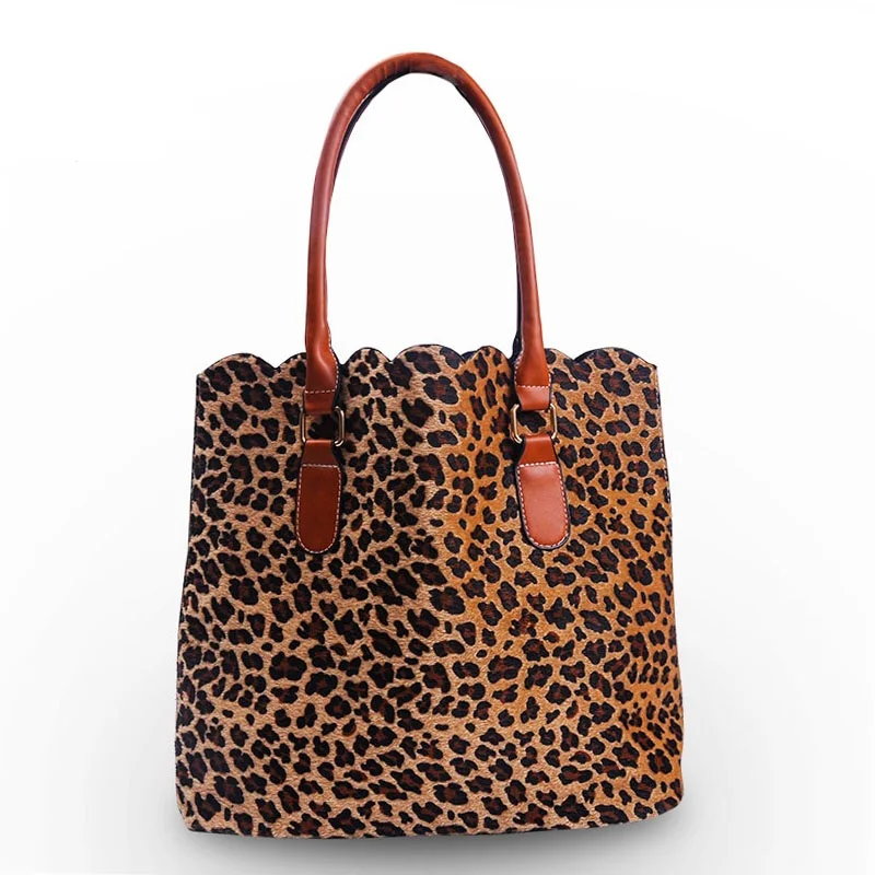 Волнистая Короткая Меховая леопардовая женская сумка Cheetah тоут кошельки