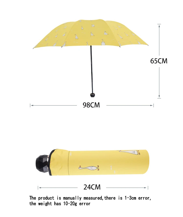 Мультяшный зонтик Желтый большой зонтик ветронепроницаемый складной двухслойный зонтик дождя женский высокое качество с коробкой