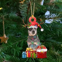 Pendentif en bois coloré pour chien de noël, mur de maison, arbre de noël, Bar suspendu, fournitures de fête, accessoires de Festival, ornements, cadeau pour enfants