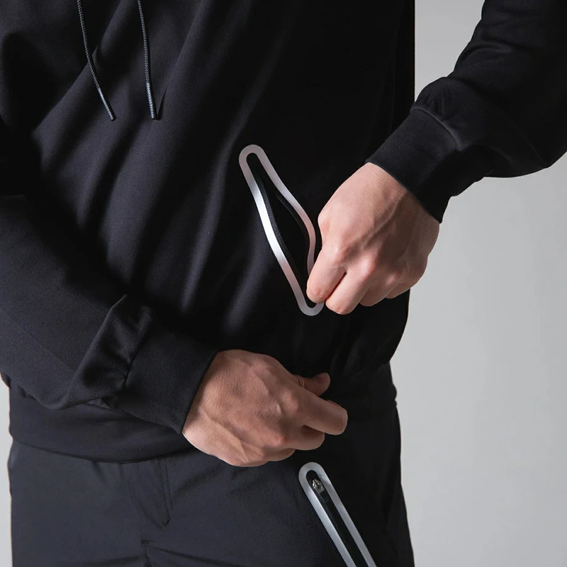 JP&UK Zipper Pocket 2021 Casual Hoodies Men Cotton Gym Sweatshirt Fitness Workout Cotton SportswearMale Pullover Tops Clothes