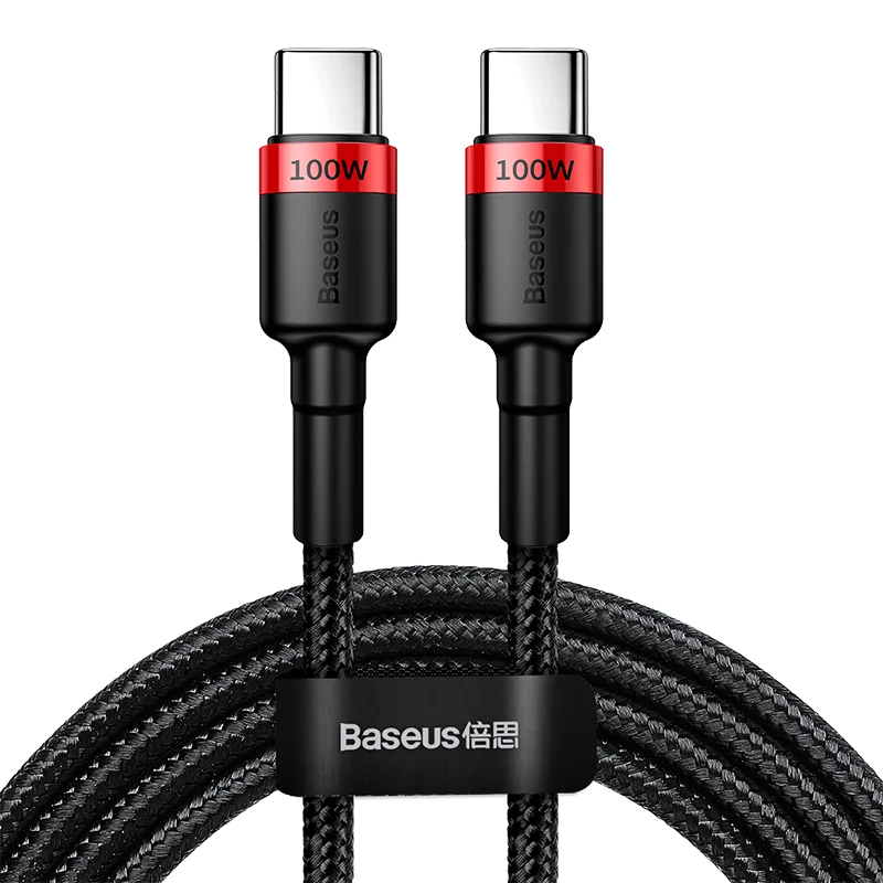 Baseus 100 Вт USB C к usb type-C кабель для huawei mate 30 QC 3,0 Быстрая зарядка кабель для передачи данных для Macbook samsung S10 Plus USB C кабель - Цвет: Red Black