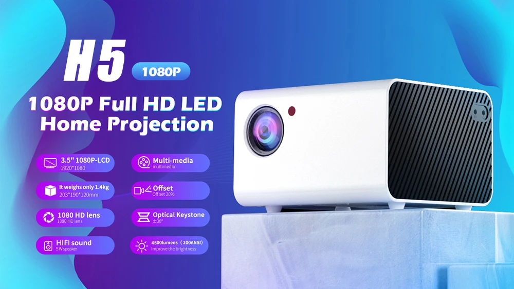 cheap projector Touyinger H5 Projector New 300inch Full HD 1920*1080P LED Projector Video Proyector Home Theater Cinema Smart Mini Projector led projector