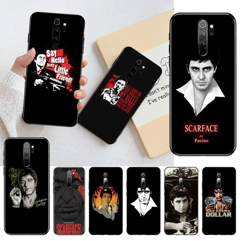 

HPCHCJHM Scarface Tony Montana DIY Painted Bling Phone Case for Redmi Note 8 8A 8T 7 6 6A 5 5A 4 4X 4A Go Pro