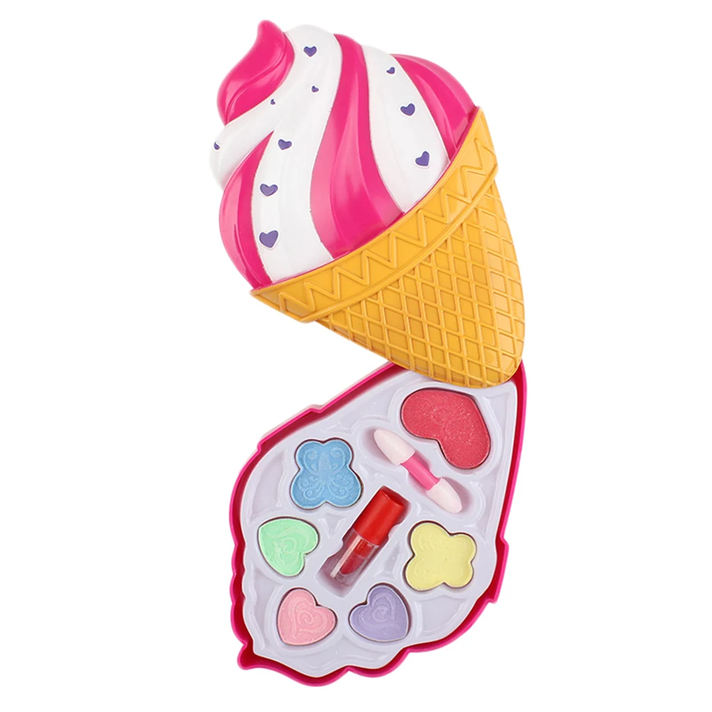 Makeup Kit Pretend Play Toy Kids Princess Make Ups Washable Cosmetic Kits  Kids Gift Set Toys Eyeshadow Lip Gloss 