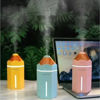 

Protable mini blue pink yellow 230ml USB LED light pencil sanitizing liquid humidifier air purifiy spray diffuser mist maker