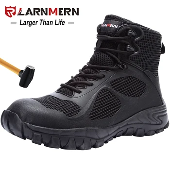 

LARNMERN Men's Work Safety Shoes Steel Toe Construction Sneaker Lightweight Breathable Anti-smashing Anti-puncture Safety Boots