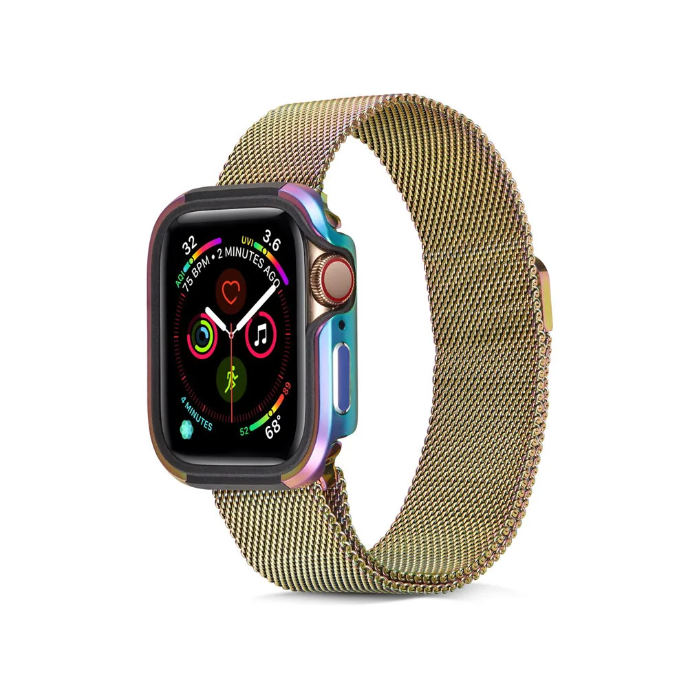 Чехол-бампер из ТПУ+ алюминиевого сплава для часов Apple Watch Case 44 мм 40 мм защитный аксессуар для iWatch Series 5 4