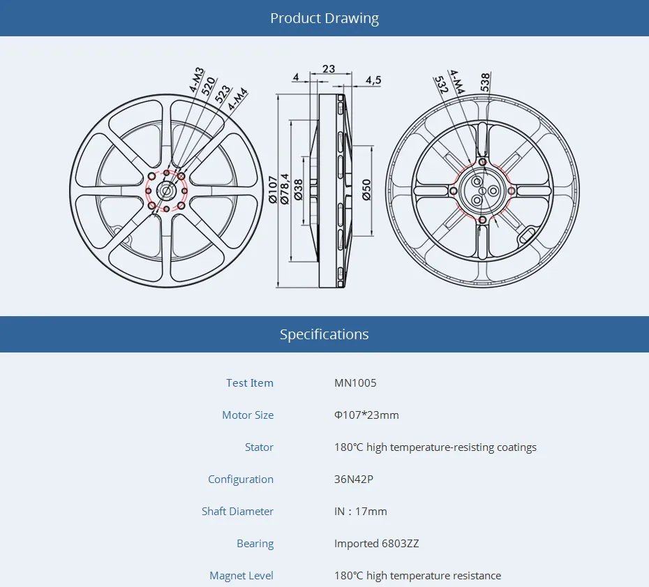 T-MOTOR MN1005 KV90 ультралегкого авиационного двигателя большой тяги бесщеточный мотор 11,5 g/W на 3 кг