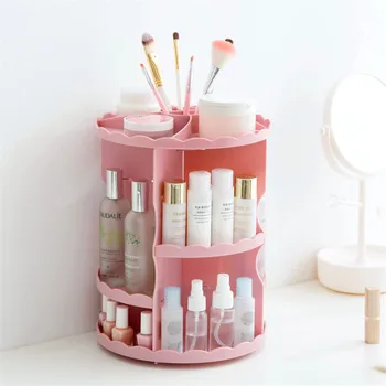 

Makeup Organizer 360 Rotating Adjustable Storage Box Plastic Rack for Cosmetics Brushes Enclosures for Electronics Maquiagem