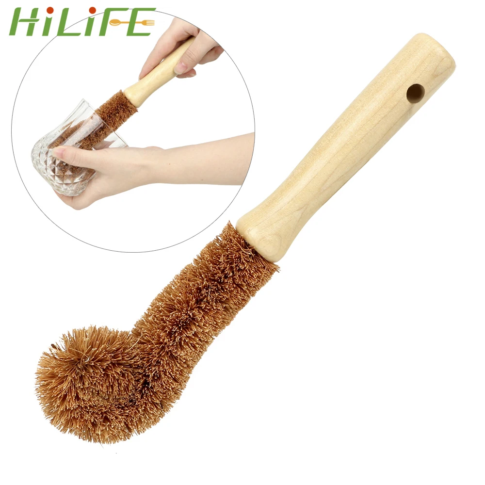 HILIFE чистящая щетка для кокосовой пальмы кастрюли с длинной ручкой бутылок