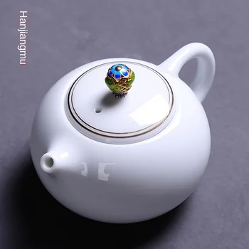 

Ceramic Whiteware Tea Pot Teapot Ceramic Tea Sweet White Small Single Pot Household Filter Tea Pot Traditional Chinese Tea Set