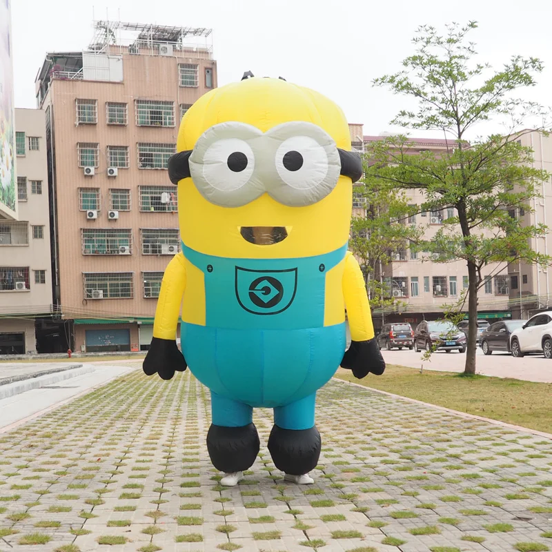 Inflatable Minion Costumes for Adults Purim Halloween Cosplay Party Despicable Me Mascot Air blow Up Outfits Fancy Dress (3)