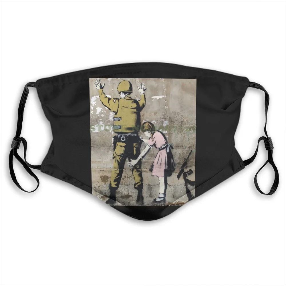 

Banksy Bethlehem Wall Stop Search Unisex 531 Harajuku Brand Hiphop Washable Diy Cool Face Masks