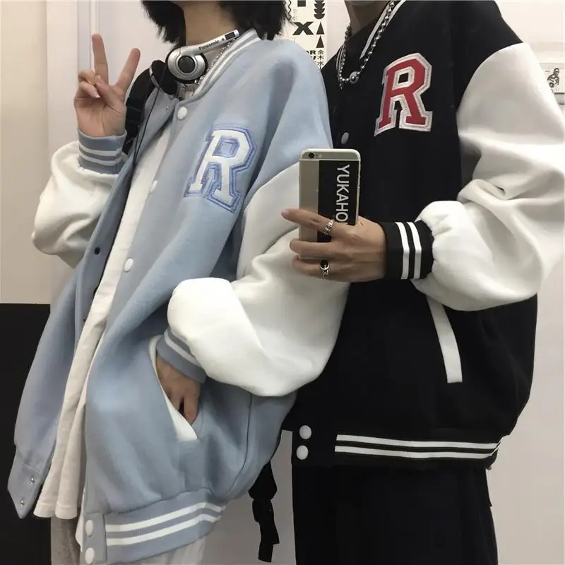 2021 new coat ladies and jacket couple tops college style coat ladies tops couple cardigan high quality baseball uniform 3