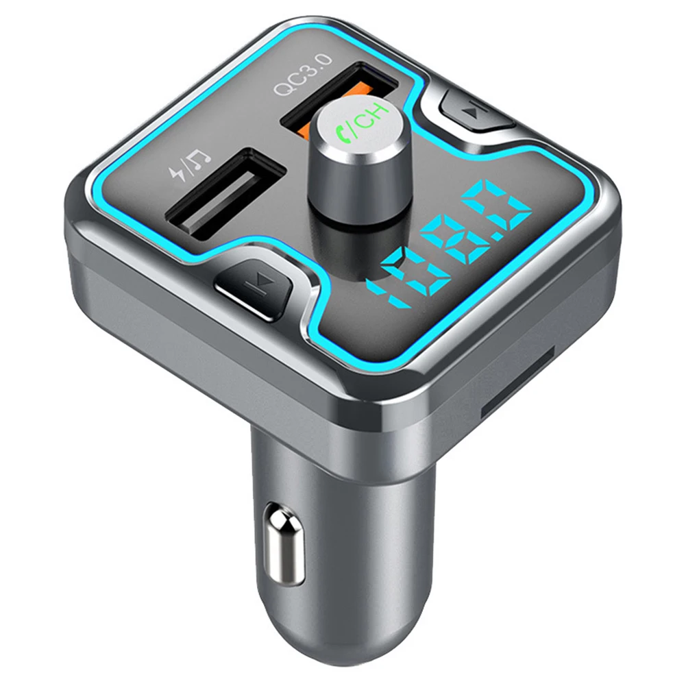 Bluetooth-compatible 5.0 Car Kit QC3.0 Quick Charge Dual USB Phone Charger Handsfree FM Transmitter Modulator Music Mp3 Player_voghion.com